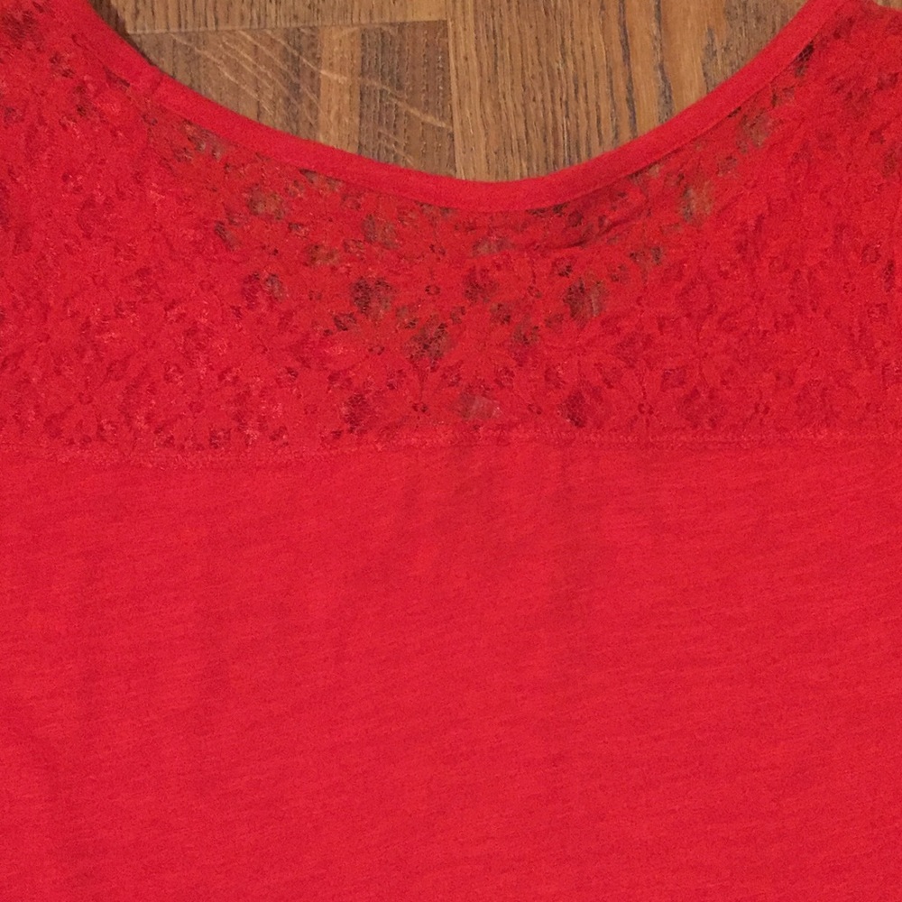 Express Red Lace Top - Picture 4 of 4